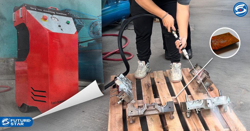 Cleaning Rust on Iron Dry Ice Blasting