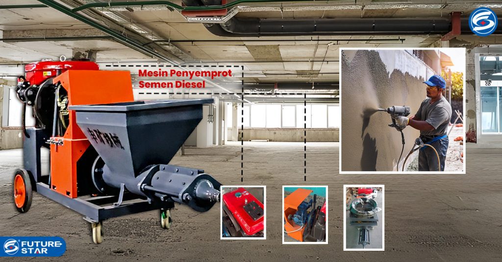 Diesel plaster mortar spraying machine