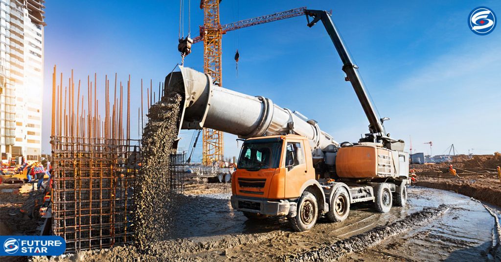 Productivity of concrete pouring with portable concrete pumps in construction projects