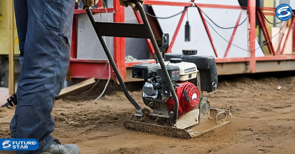 Use of Vibrator Plate Compactor on soil